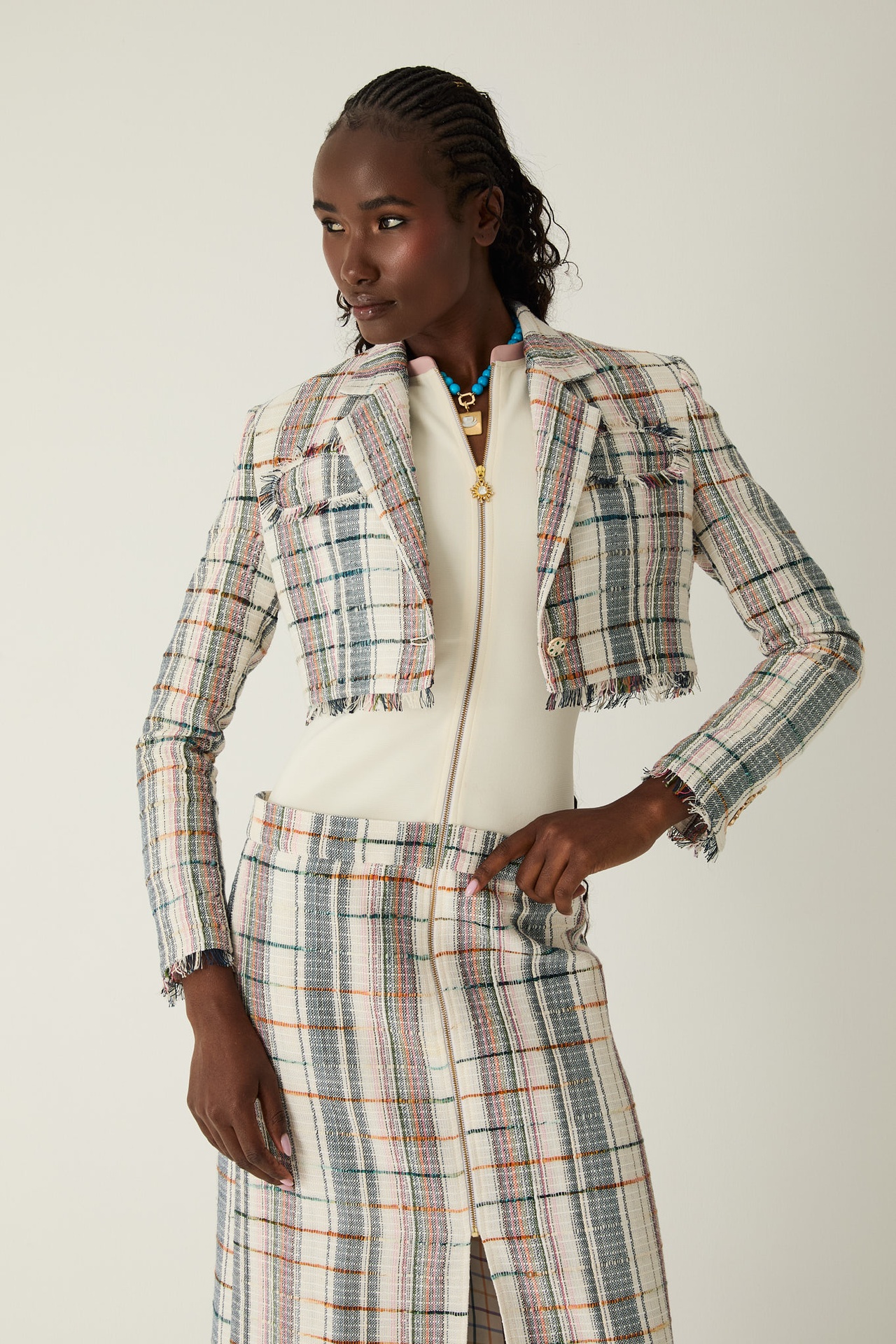 Anashe Tweed Cropped Jacket