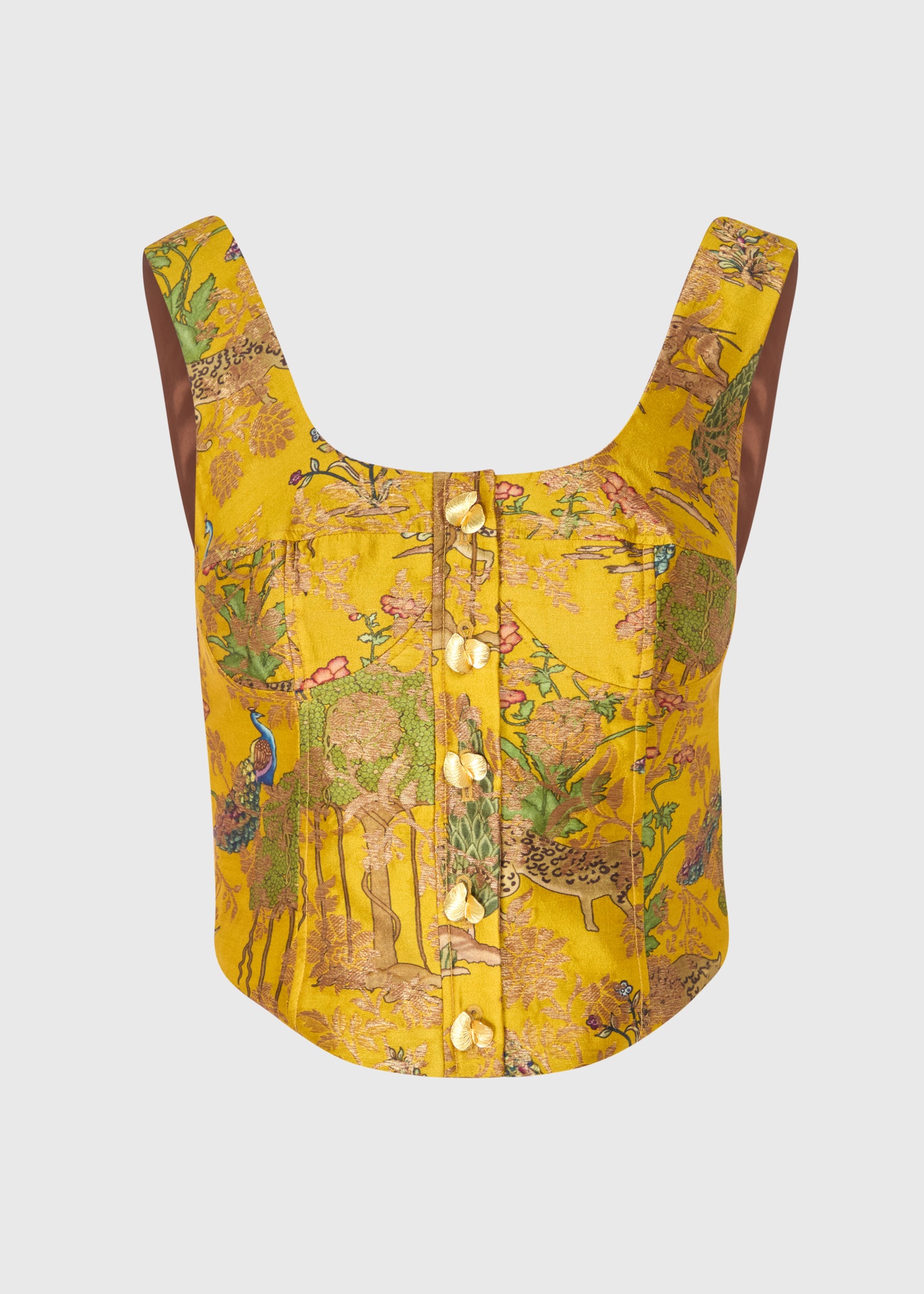 Imara Silk Brocade Corset Top