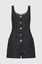 Cinch Corseted Denim Playsuit
