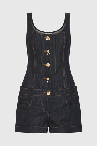 Cinch Corset Denim Playsuit
 (UK16)