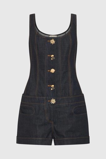 Cinch Corseted Denim Playsuit
 (UK16)