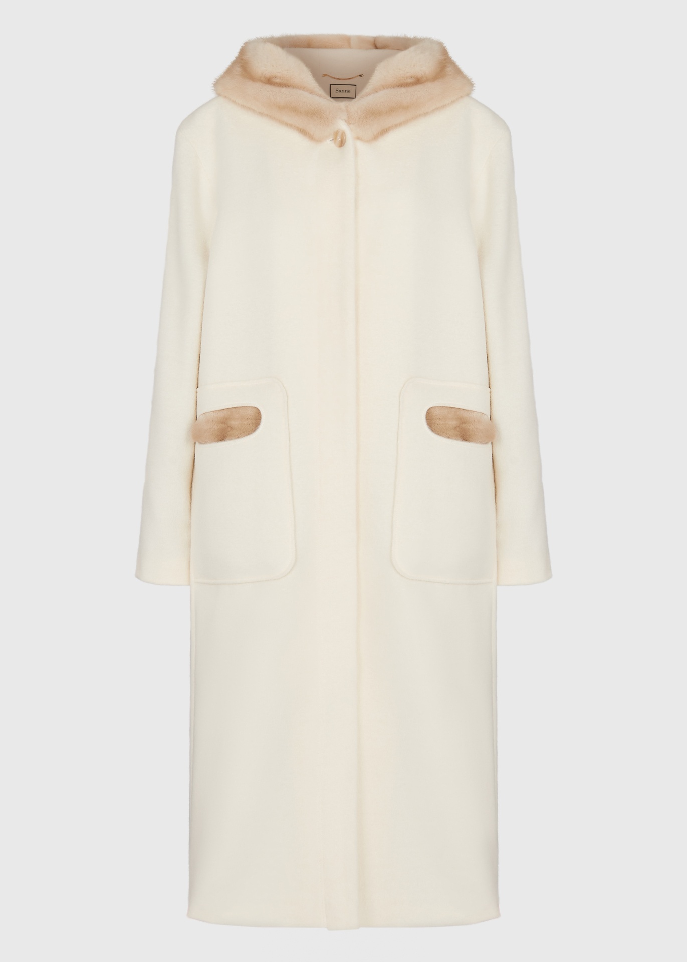 Cream Alpaca Hooded Coat (UK16)
