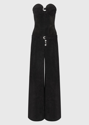 Vantablack Suede Leather Jumpsuit (UK16)