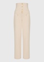 Ivory Pearl Corset Denim Trousers