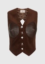 Chocolate Cord Backless Vest