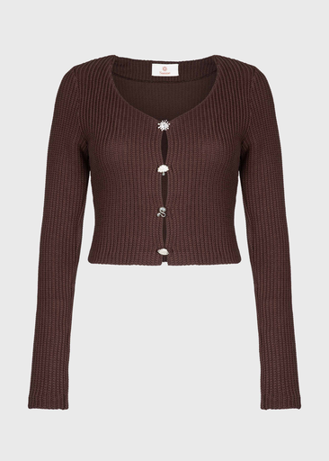 Chocolate Brown Knit Cardigan (UK16)