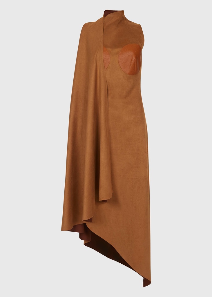 Cognac Suede Dress