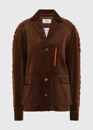 Chestnut Corduroy Lace-Up Coat (UK16)