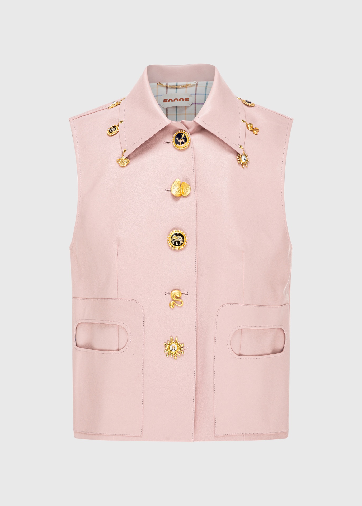 Rose Haze Leather Vest