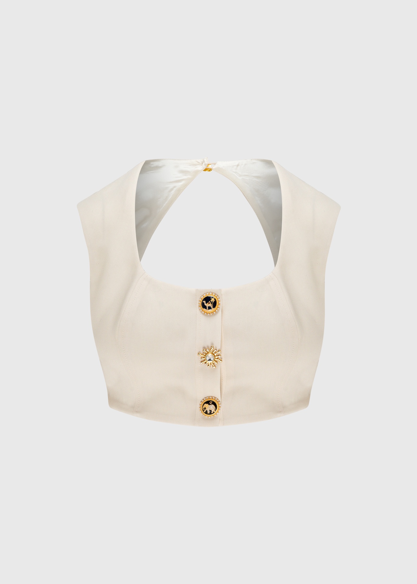 [TOP-SA25-06-WOL-IVR] Lyra Ivory Cropped Bodice (UK6)