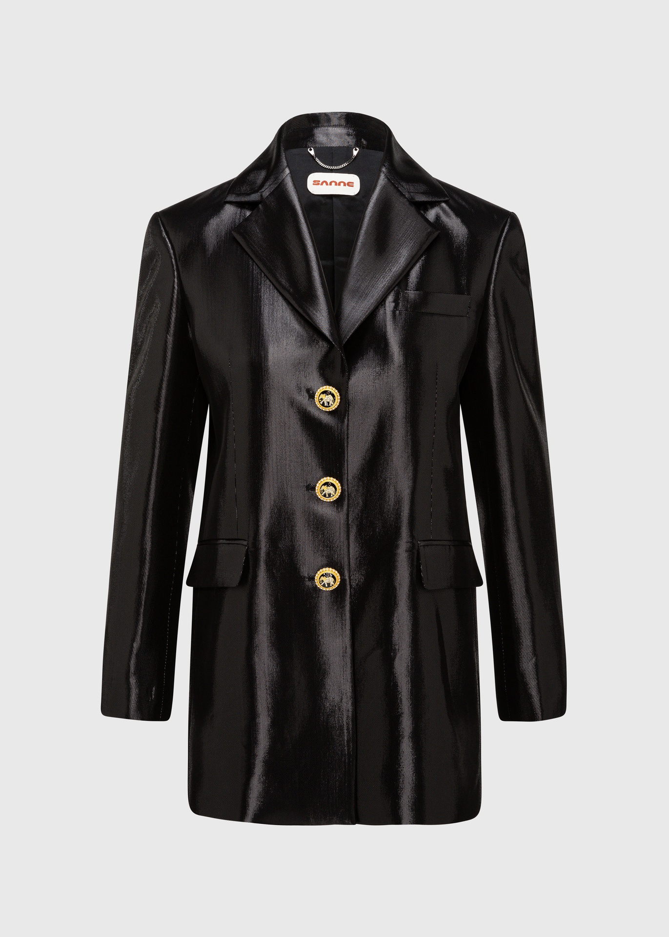 [JKT-SA25-06-SIL-BLK] Celeste Noir Blazer (UK6)