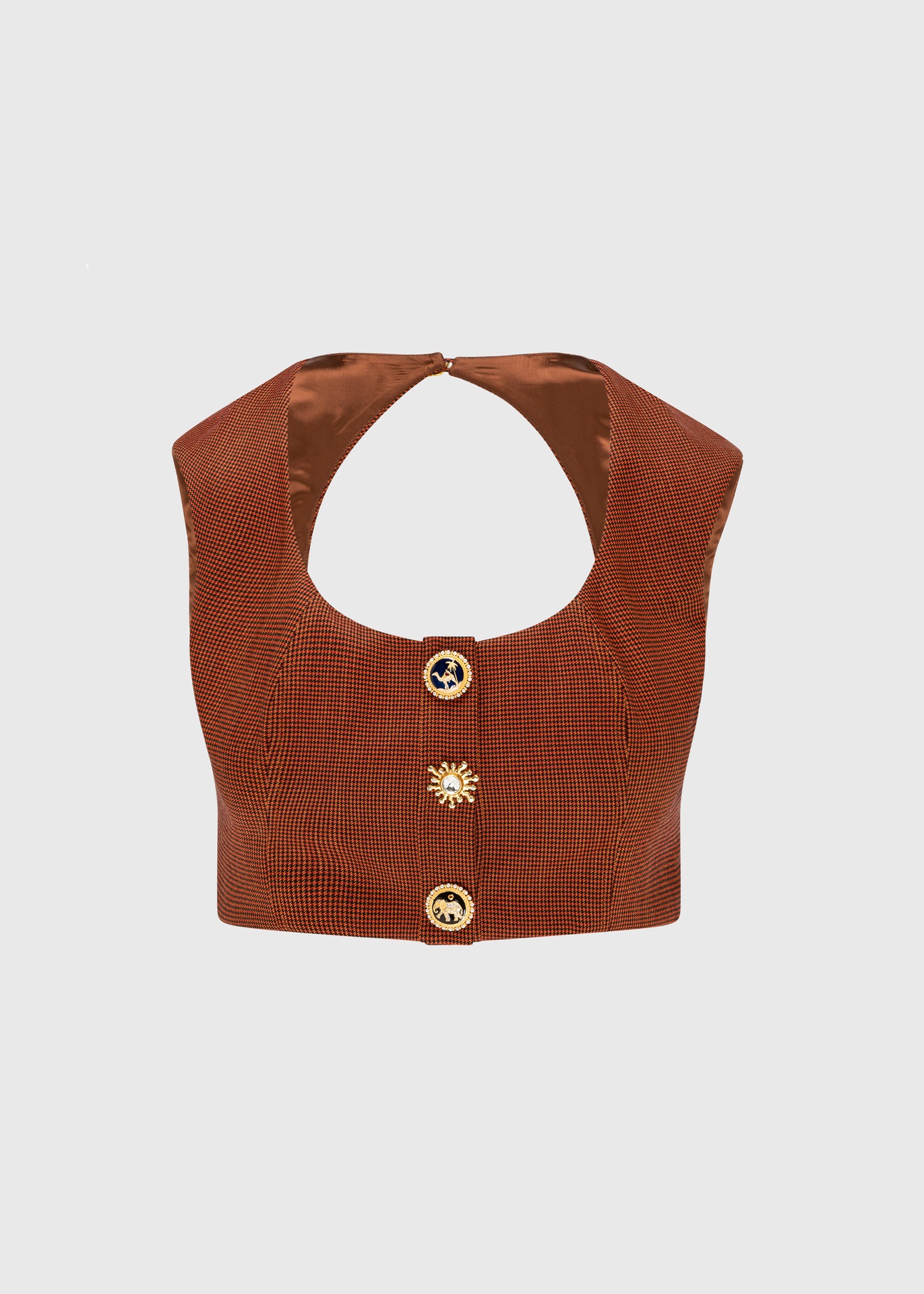 [TOP-SA25-18-WOL-RUS] Sahara Rust Cropped Bodice (UK18)