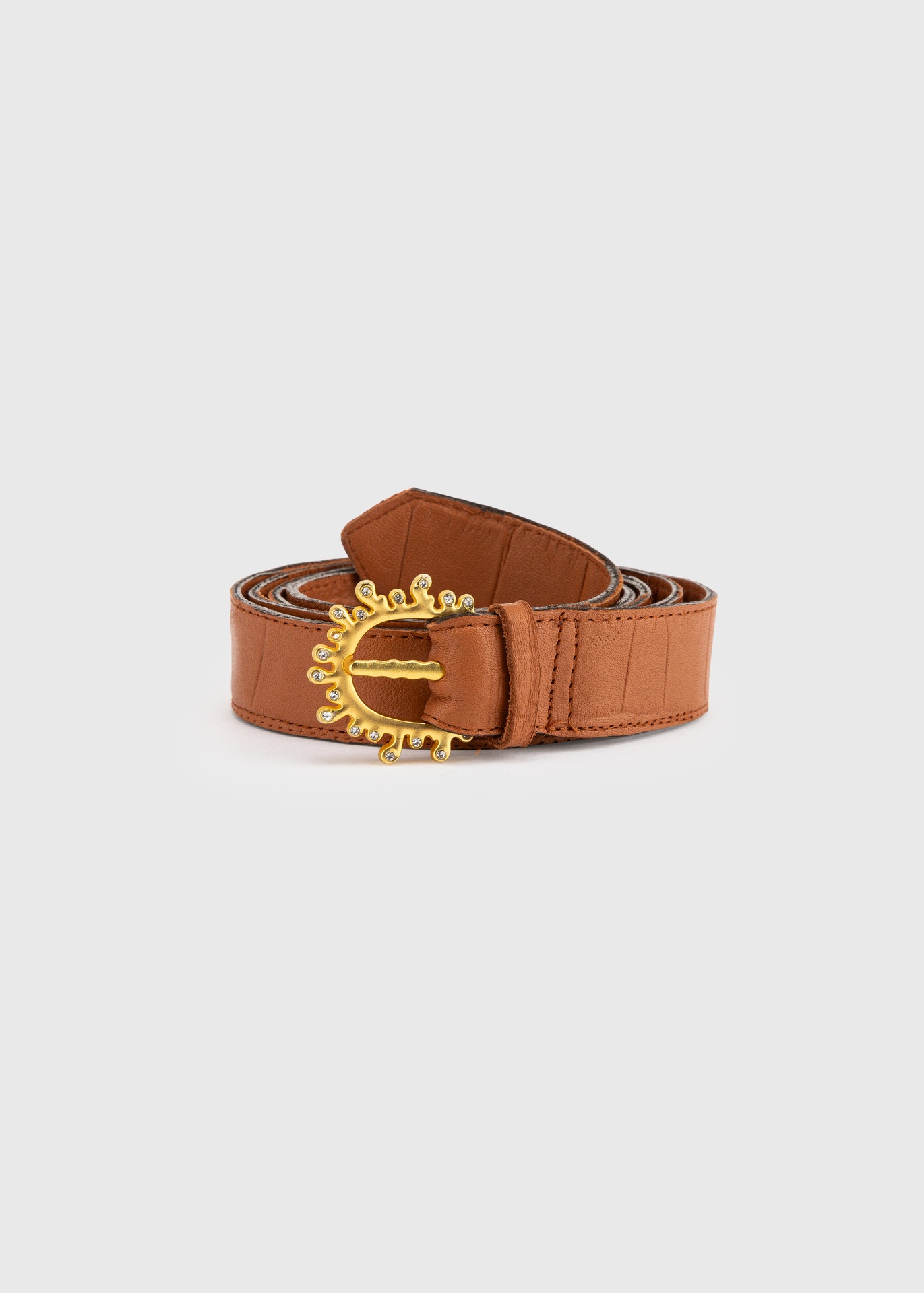 [BLT-SA25-100-LTH-TAN] Aurum Belt (100)