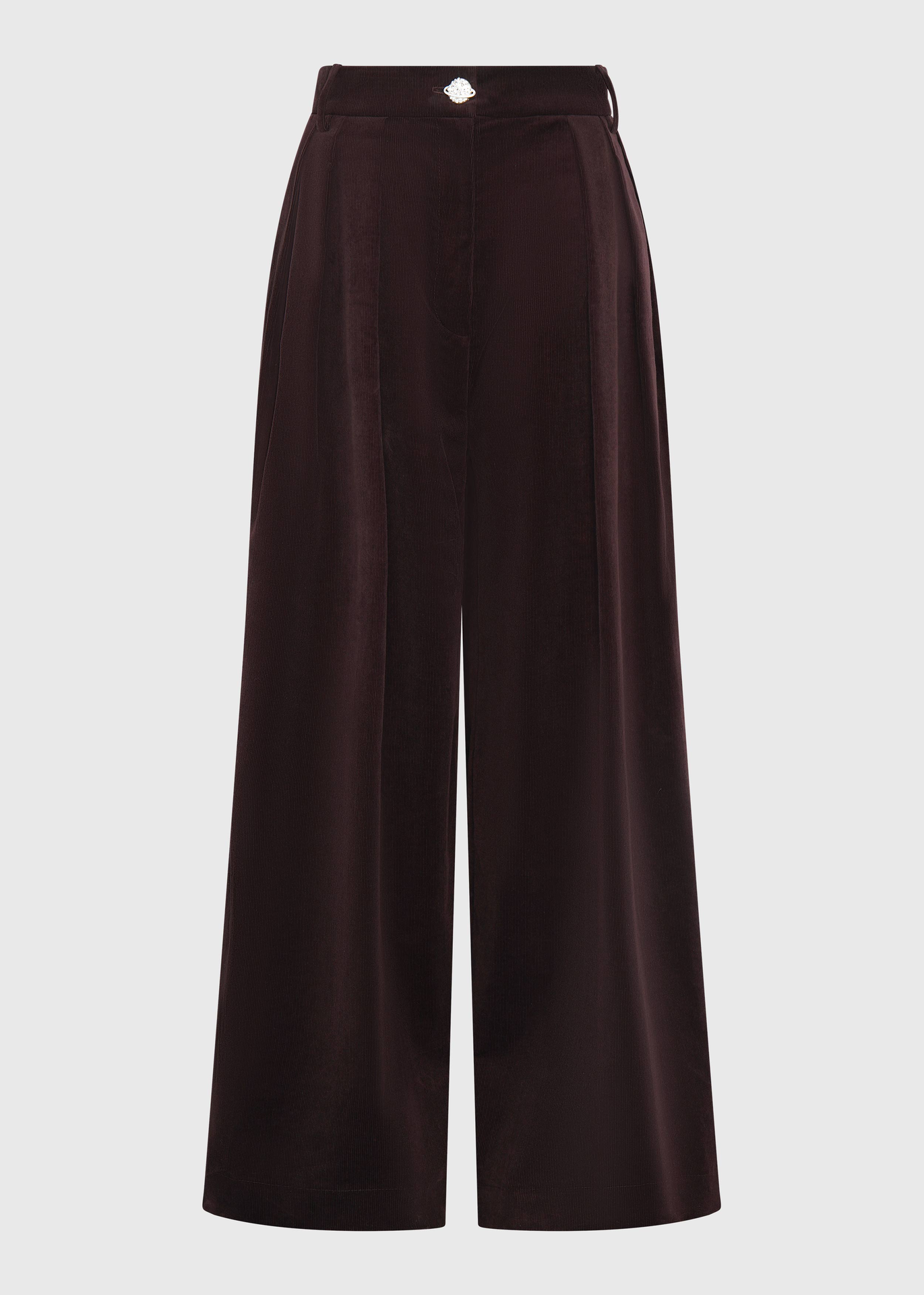 [TRS-AS126-08-COR-BRW] Cocoa Wide Leg Trousers Size UK8