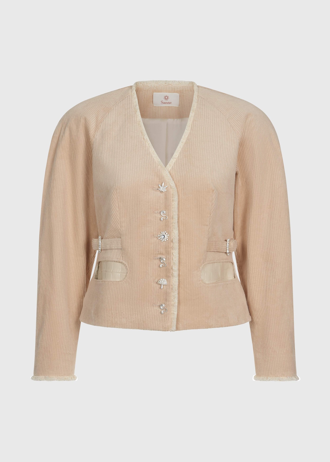 [JKT-AS126-08-COR-BEI] Frontier Fringe Jacket Size UK8