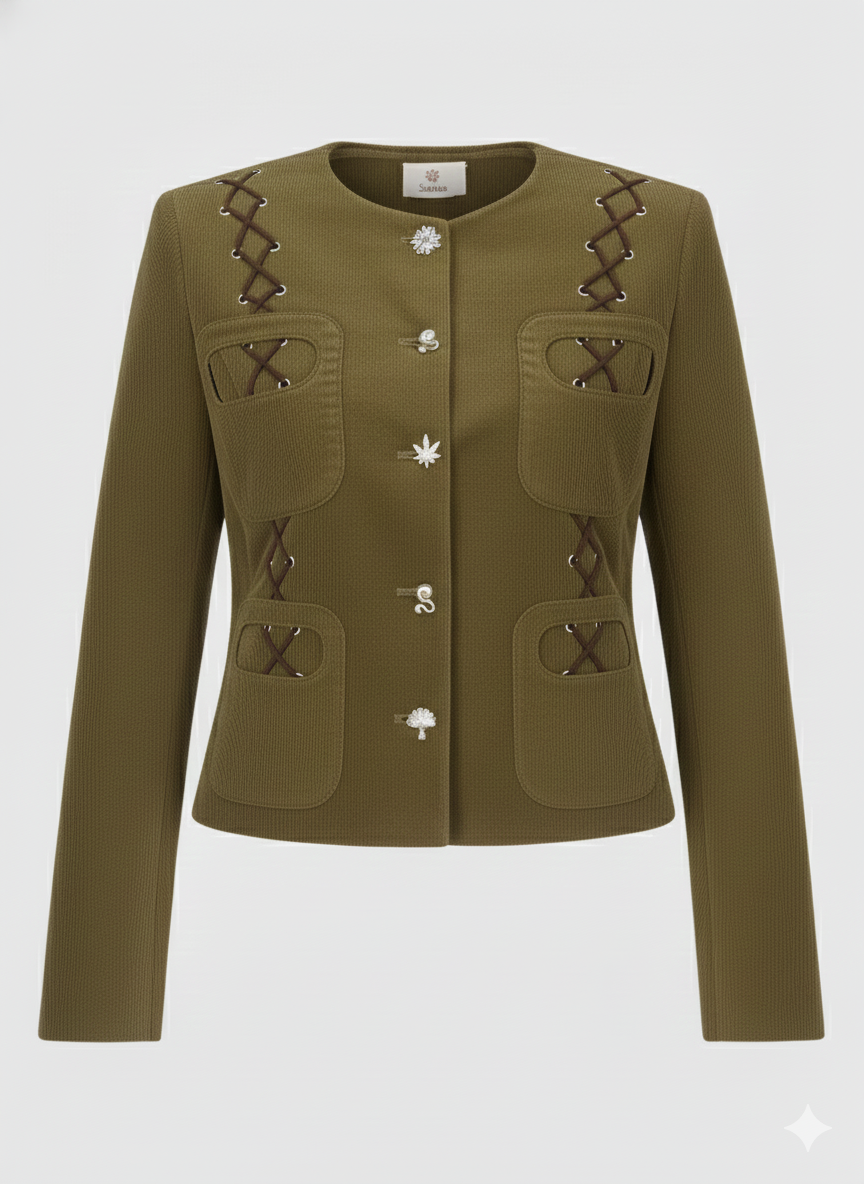 [JKT-AS126-08-DEN-OLV] Olive Trails Jacket Size UK8