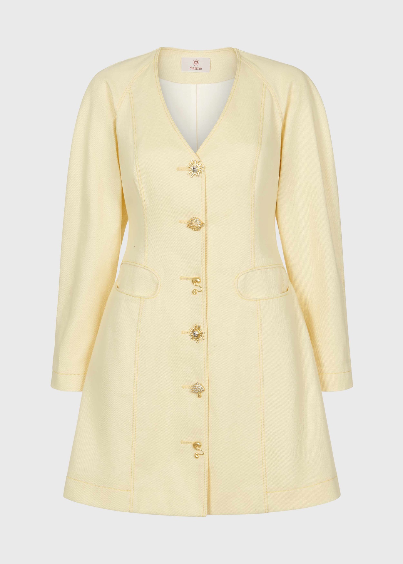 [DRS-AS126-08-DEN-YLW] Sunset Valley Cotton Dress Size UK8