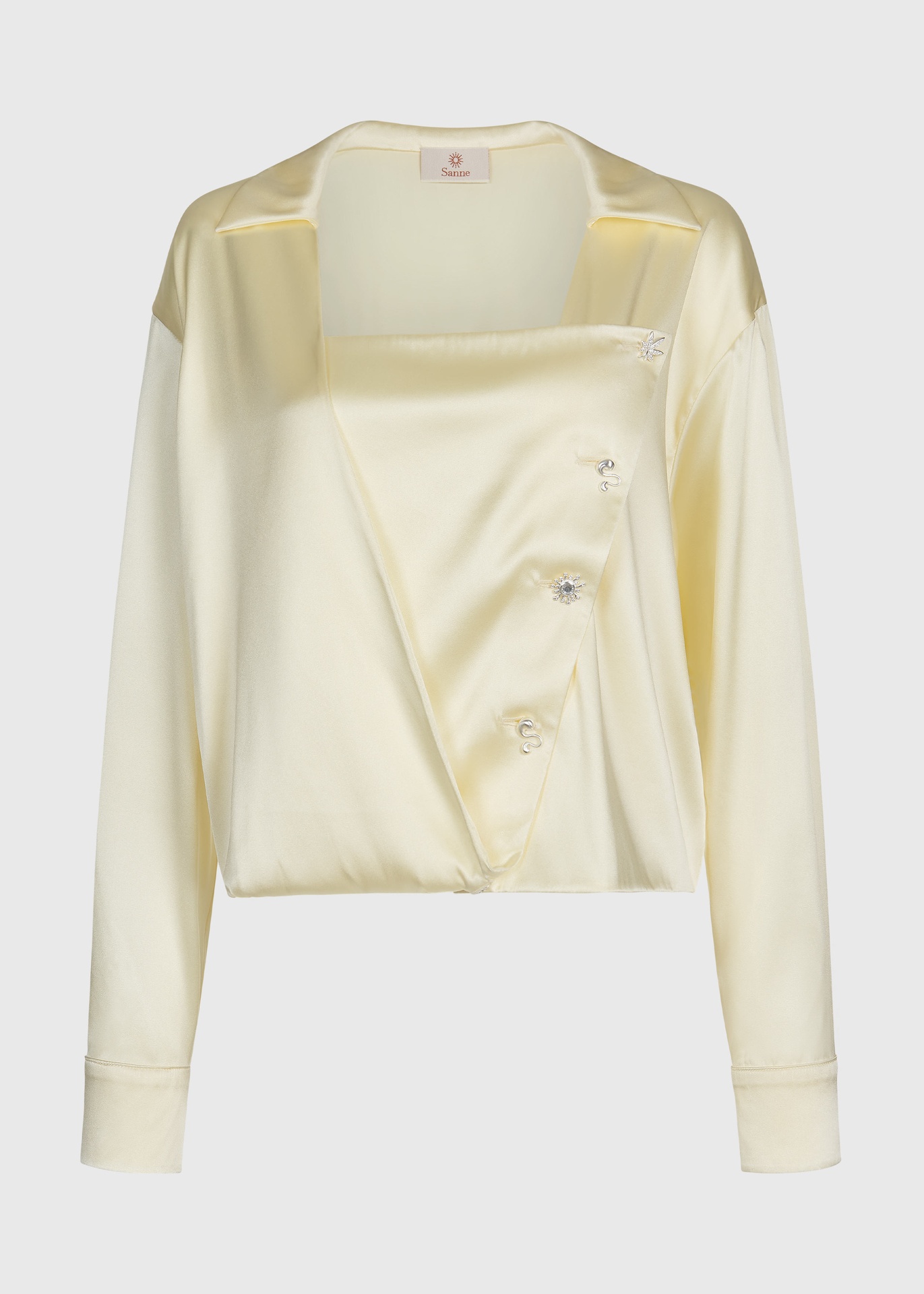 [BLS-AS126-10-SIL-CRM] Cream Silk Sundown Shirt Size UK10