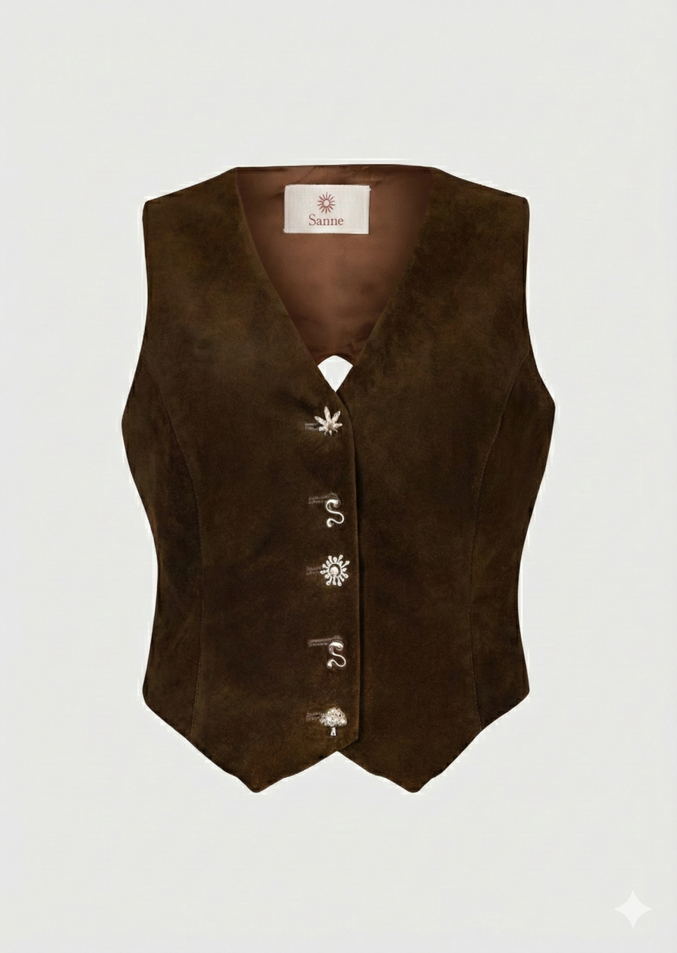 [VST-AS126-08-SUE-BRW] Suede Vest Size UK8