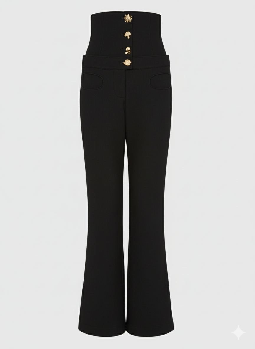 Black Corset Trousers Size UK8
