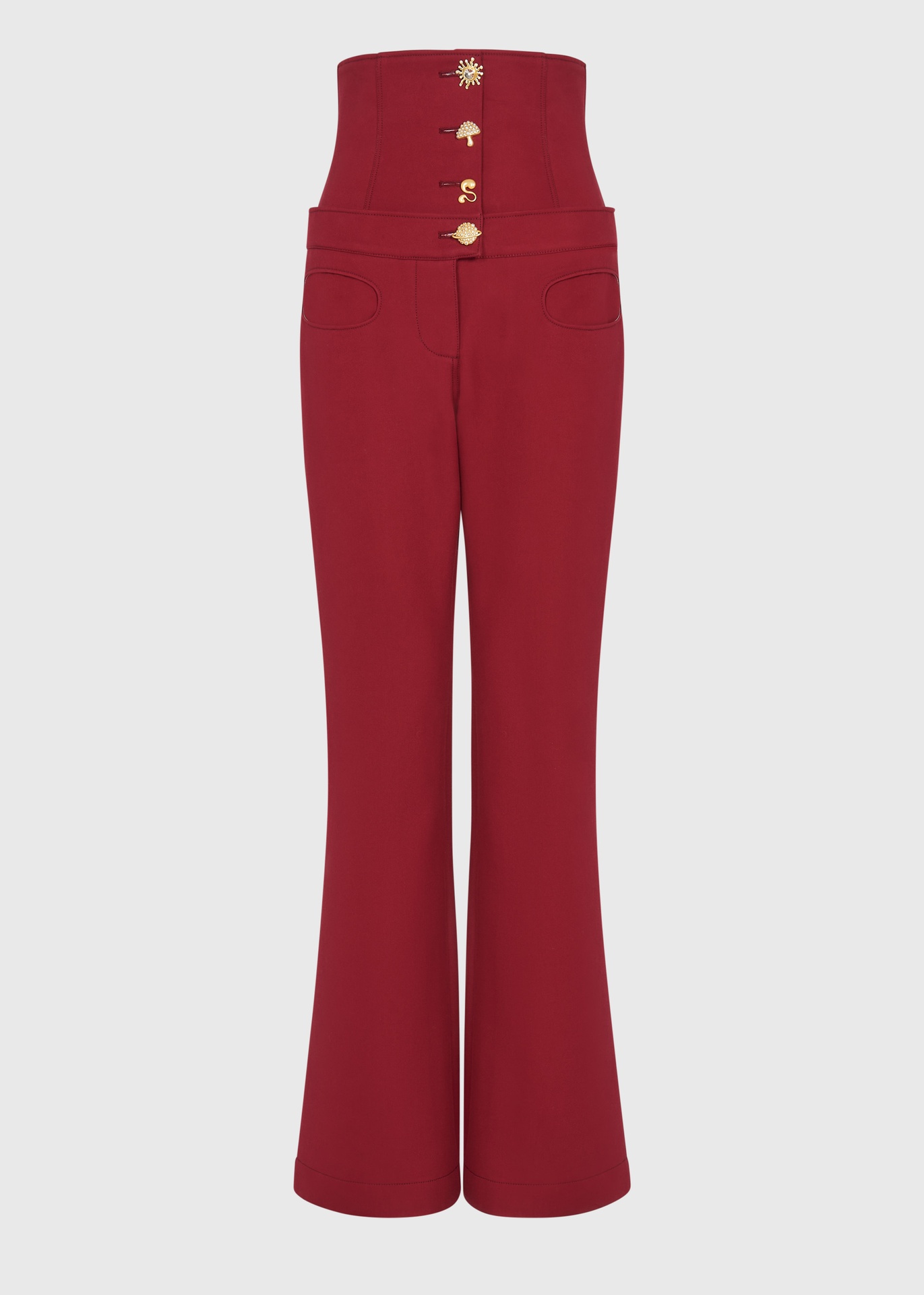 [TRS-AS125-08-DEN-BLK] Cherry Corset Trousers Size UK14