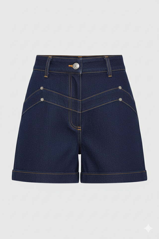 [SRT-SS125-08-DEN-BLU] Stella Wave Denim Shorts Size UK8