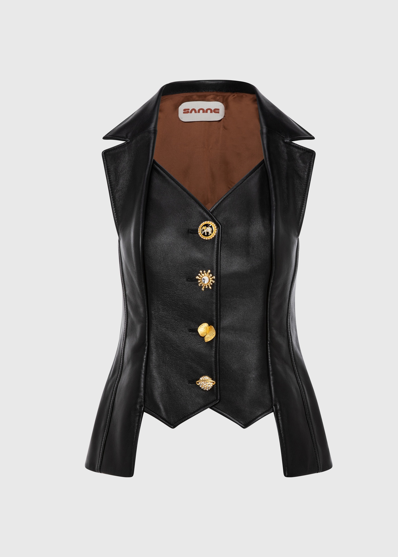 [VST-TTD4-06-SUEW-BLK] Noir Luxe Vest (UK6)