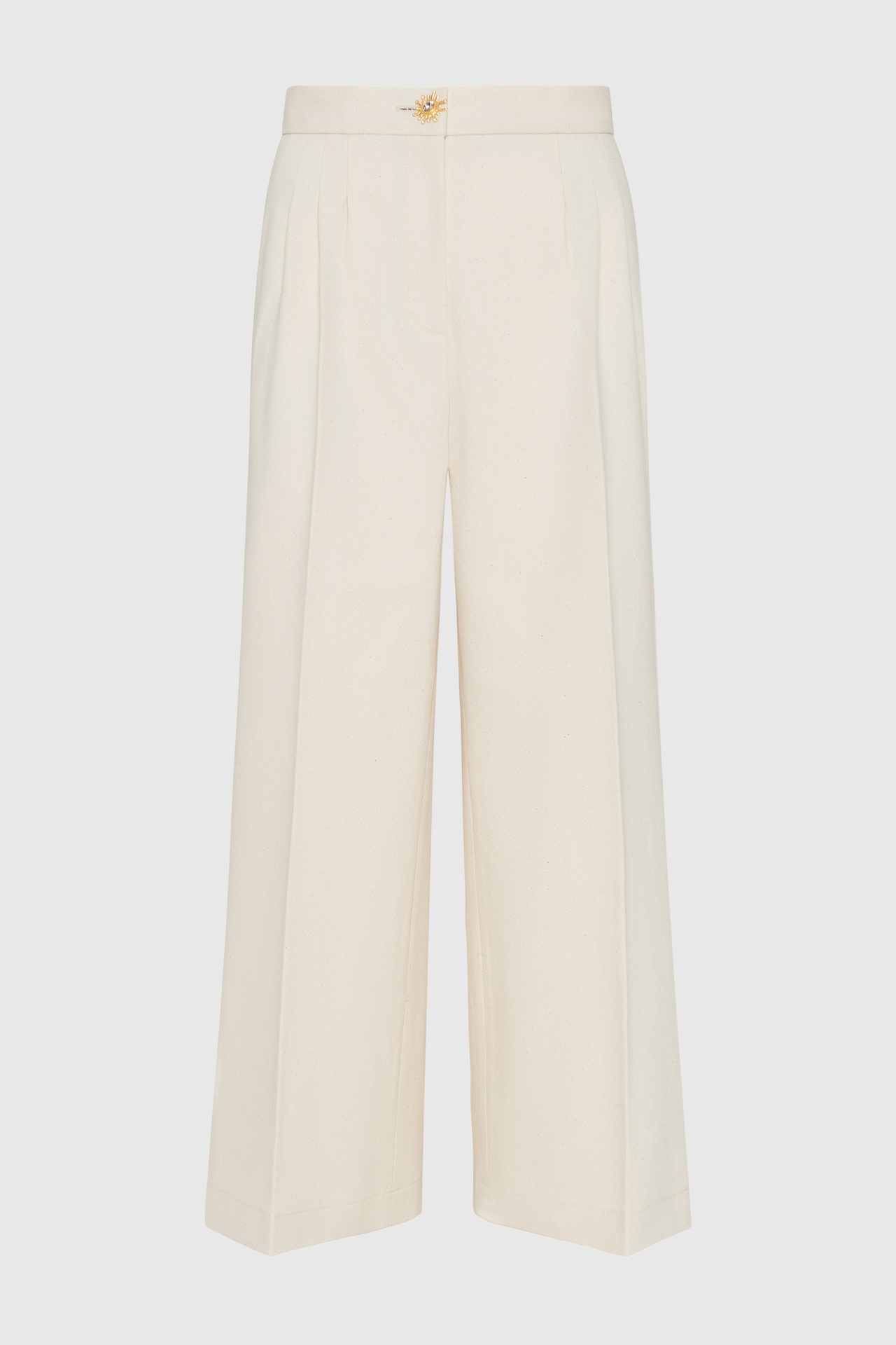 Linen Pleated Denim Trousers (UK 12) - RRP £890
