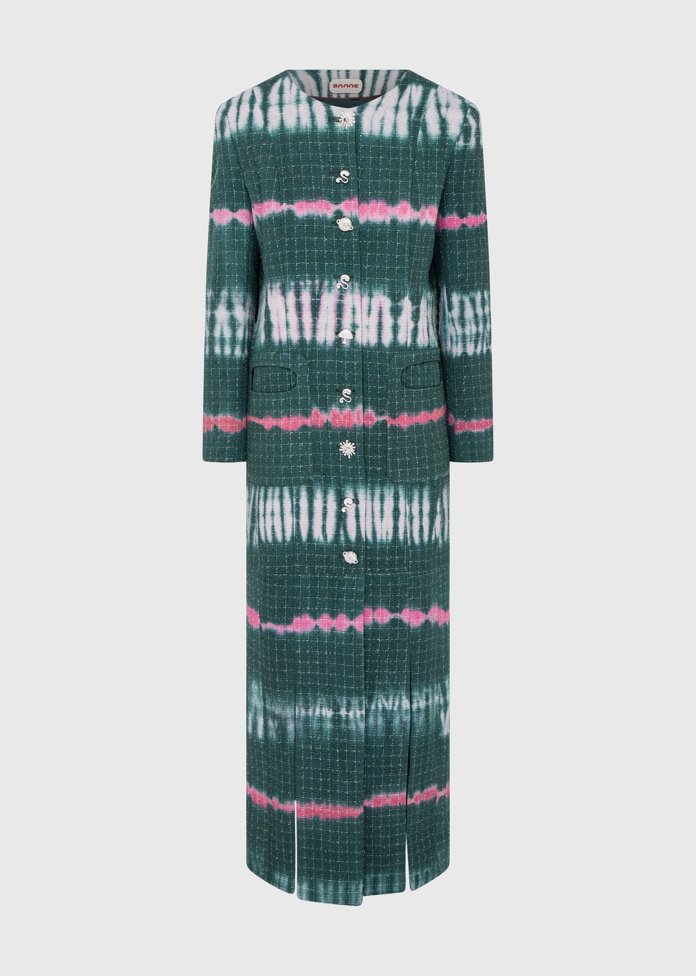 [COT-DTD26-06-TWD-GRN] Sienna Jade Tweed Coat (UK6)