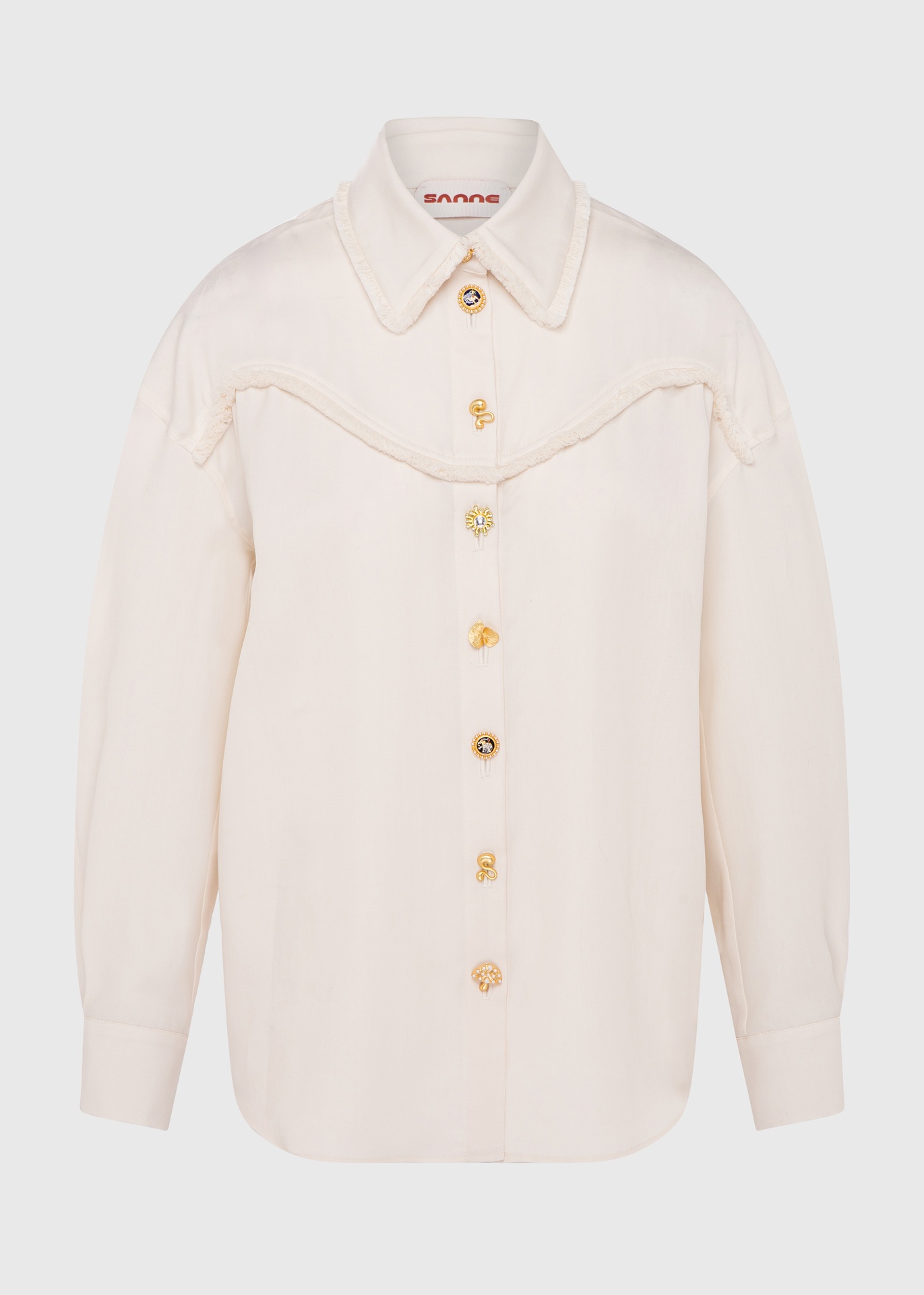 [SHT-DTD26-06-WOL-IVR] Aurelia Ivory Fringe Shirt (UK6)