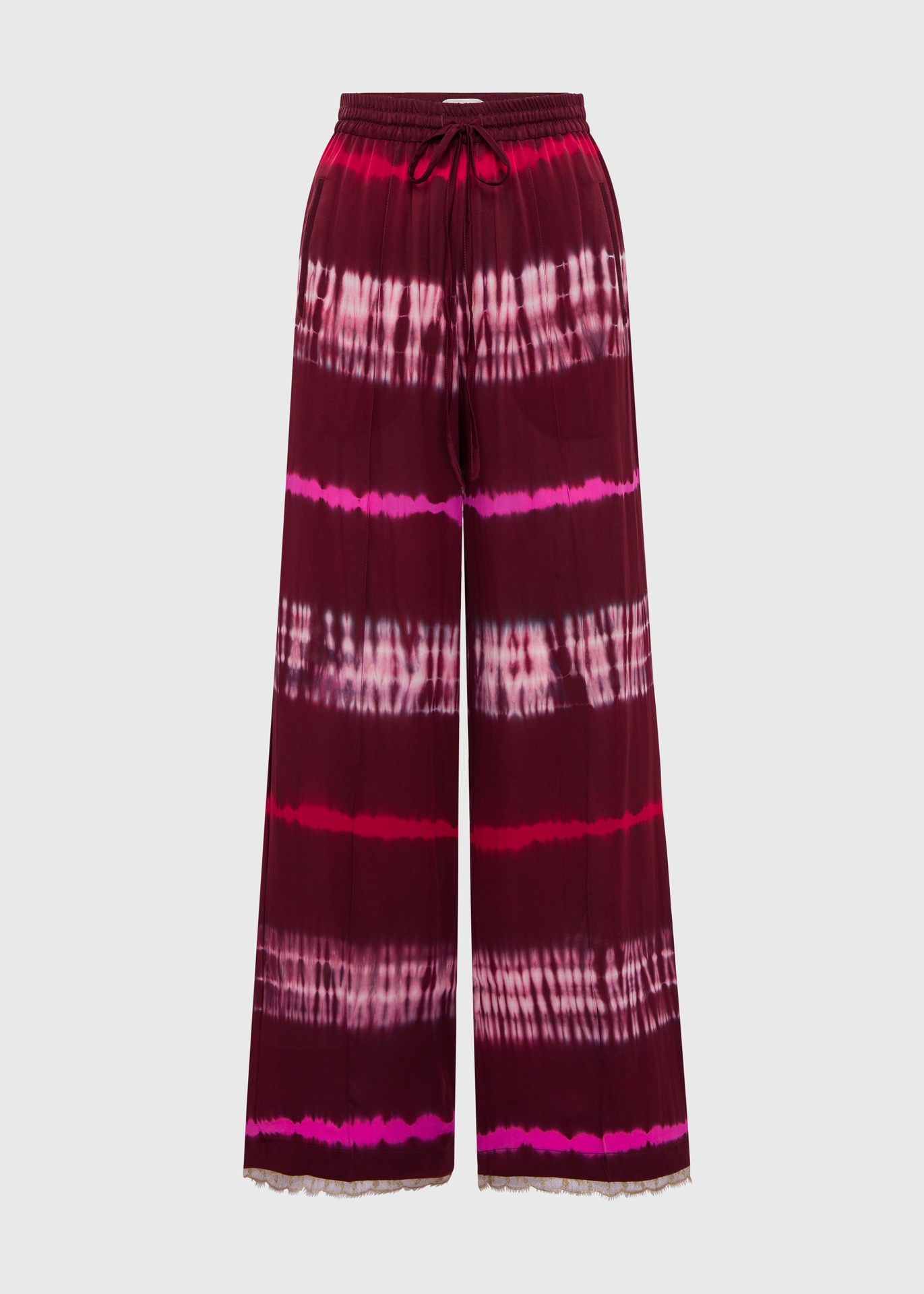 [TRS-DTD26-06-SIL-RED] Soleia Red Silk Trousers (UK6)