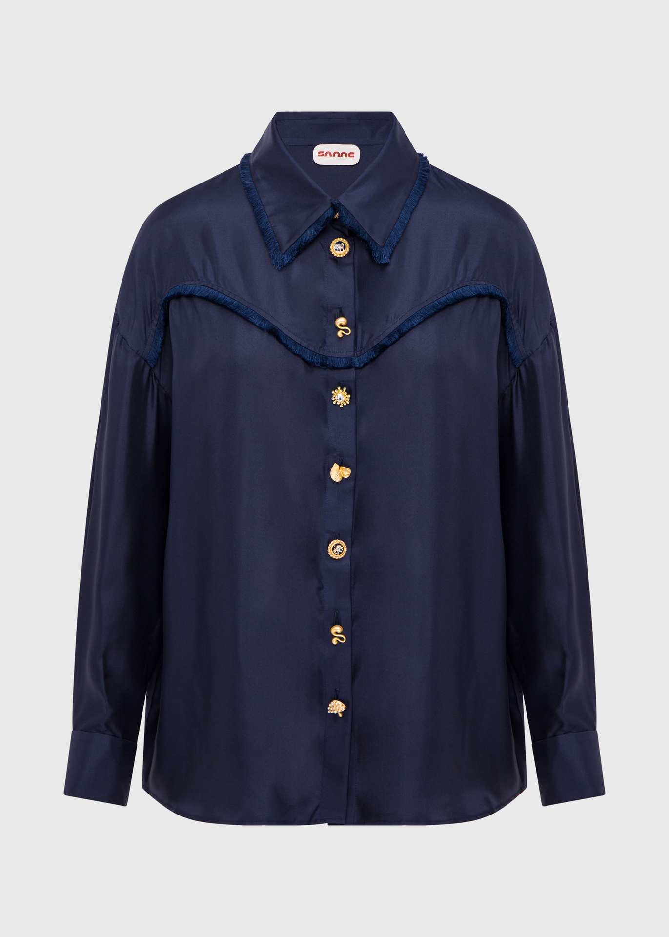 [SHT-DTD26-06-SIK-BLU] Malibu Midnight Silk Shirt  (UK6)