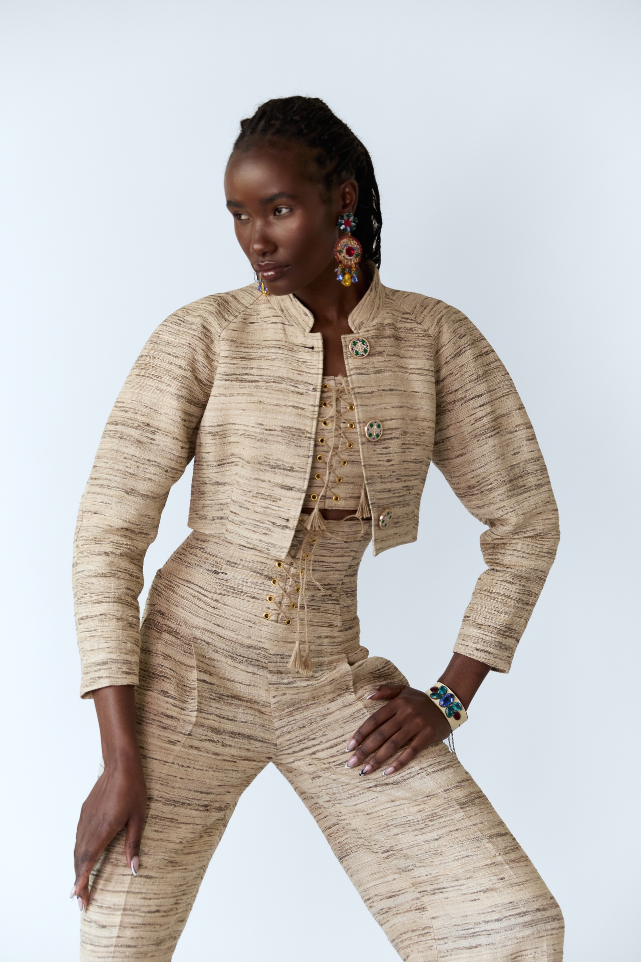 [JKT-VN26-06-SIL-BEI] Acacia Cropped Jacket   (UK6)