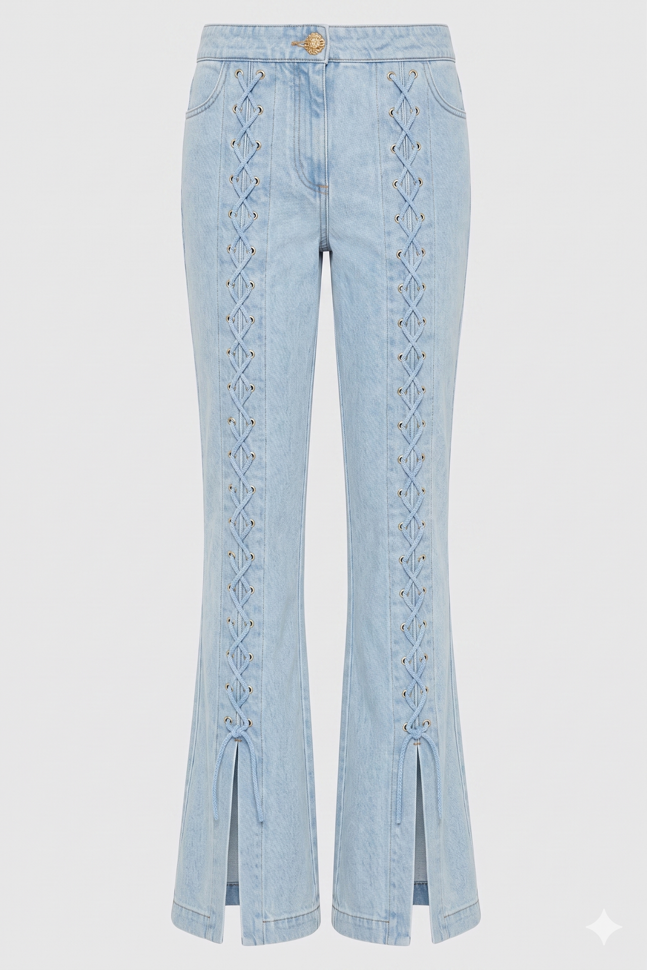 Laceup Flared Denim Trousers (Size UK8) - RRP £990